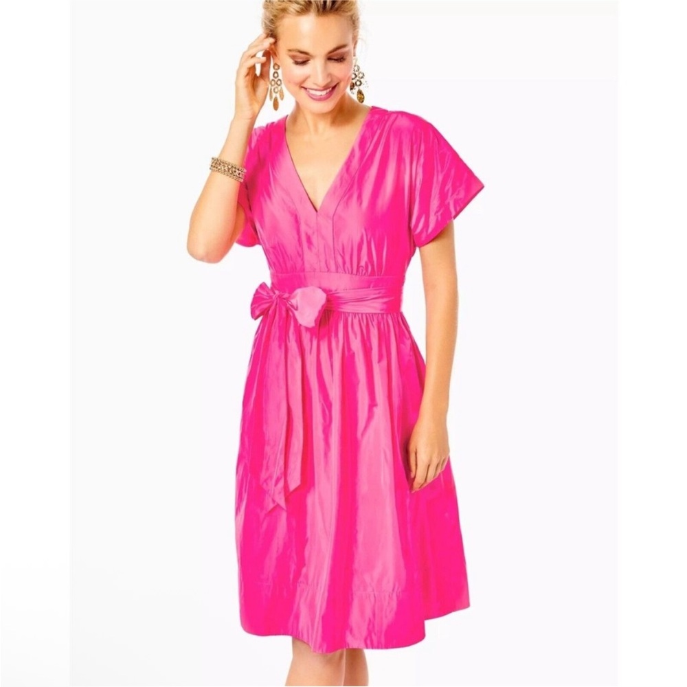Lilly Pulitzer Vibrant Pink Midi Dress